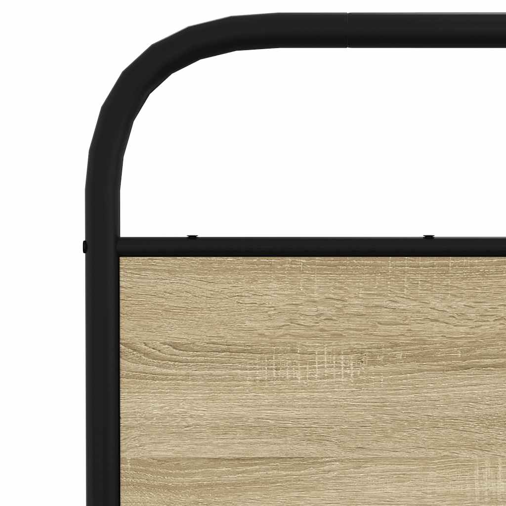 Cama casal | Cama de adulto | Estrutura de cama sem colchão 140x200 cm metal carvalho sonoma CFW286830 - 7