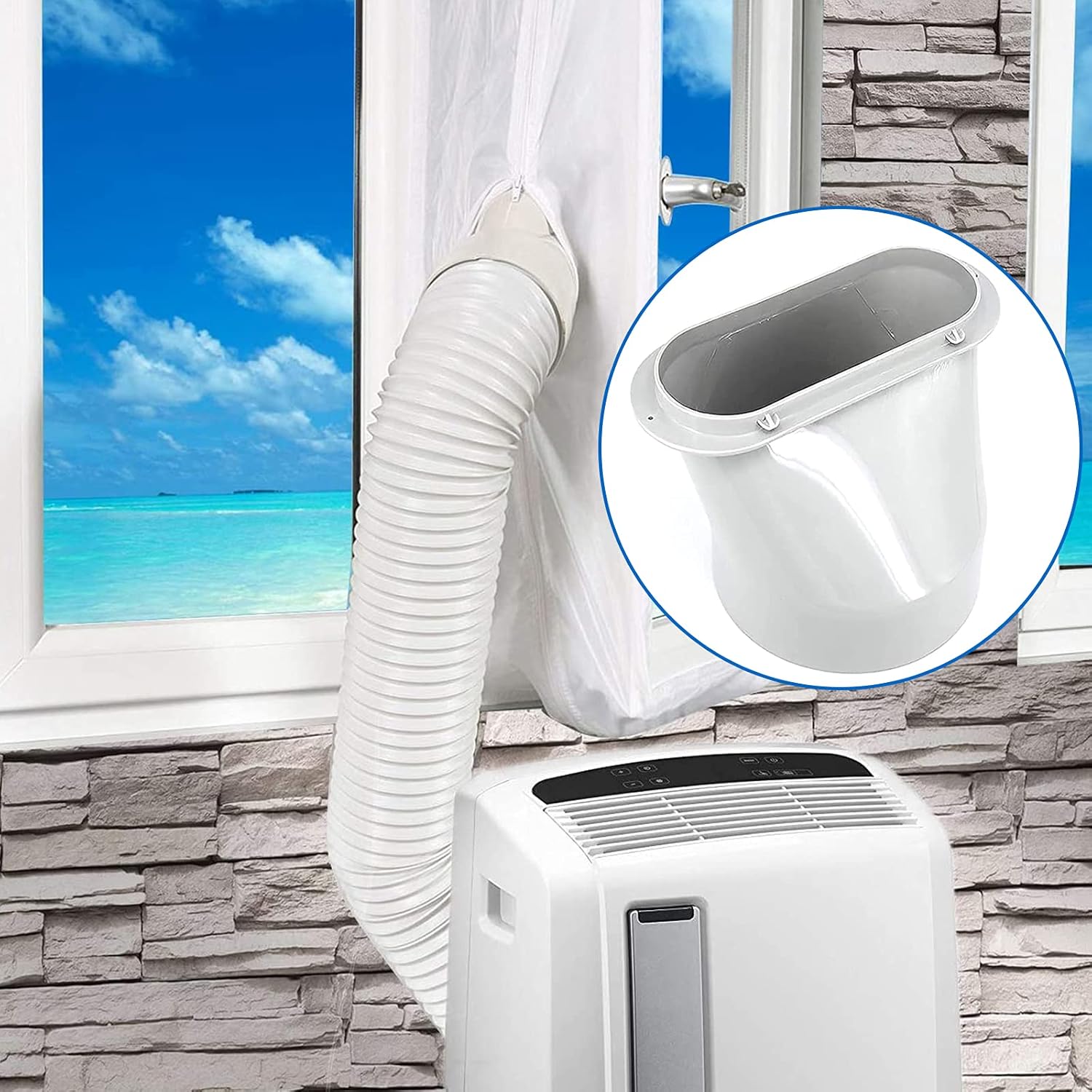 Adapter węża klimatyzatora, adapter okienny klimatyzatora 15 cm, łącznik węża, uniwersalny adapter okienny
