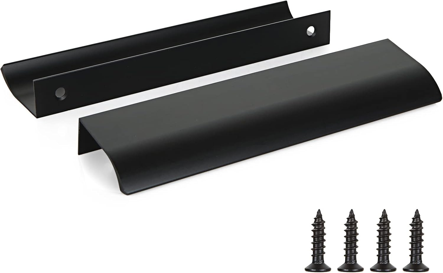 2 sztuki czarnych uchwytów do szafek kuchennych ze stopu aluminium, otwór 320 mm, ze śrubami