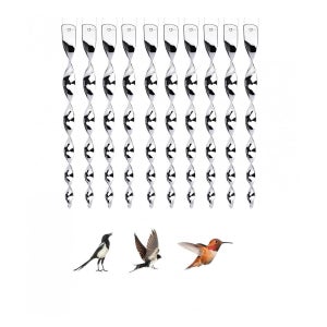 10 Bâtons Répulsifs Oiseaux Réfléchissants 30cm - 8 Couleurs - Protection Potager Verger Balcon Décoration