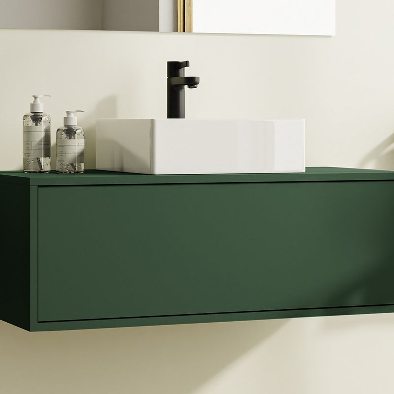 Szafka łazienkowa wisząca pod umywalkę - Zielony mat - 94 cm - TEANA II