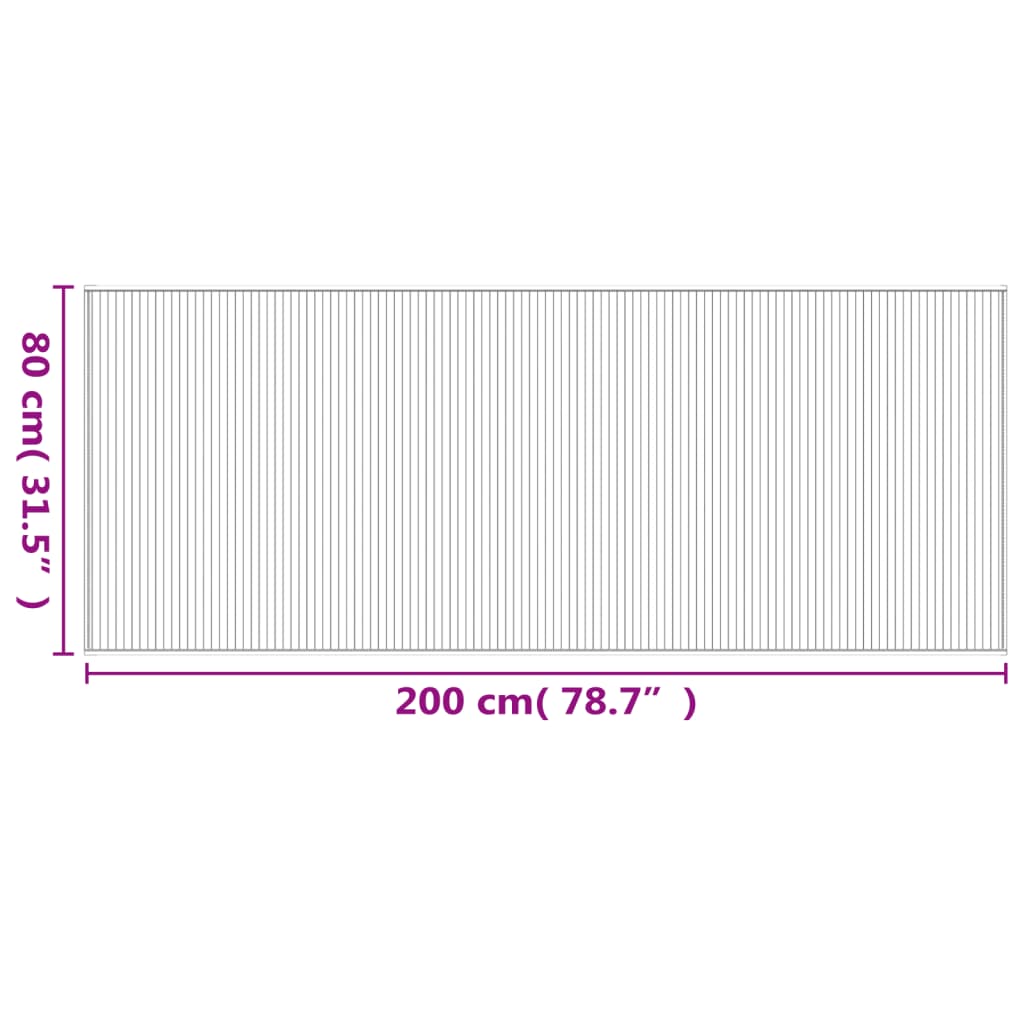 Tapis rectangulaire marron 80x200 bambou - 8