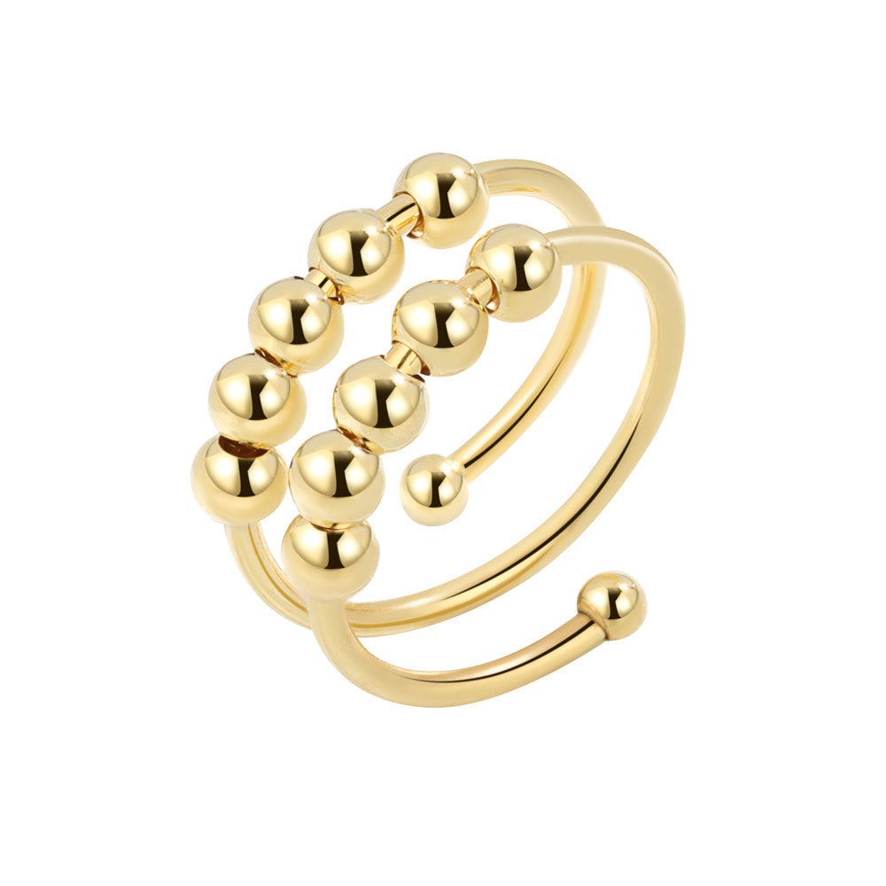 Anello Antistress Donna In Argento - Regolabile Con Perla Rimovibile - Gioiello Anti-Ansia Per Mamma E Amica