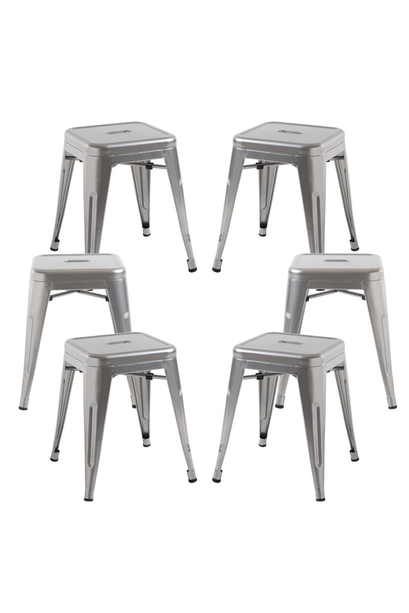 Regalos miguel - packs taburetes pequeños - pack 6 taburetes torix pequeños - gris metalizado