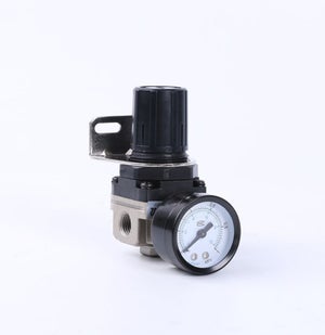 Sisinkal - Régulateur De Pression D'air Avec Manomètre 1/4" NPT, 20-100 PSIG - Pour Compresseur, Support Mural Inclus