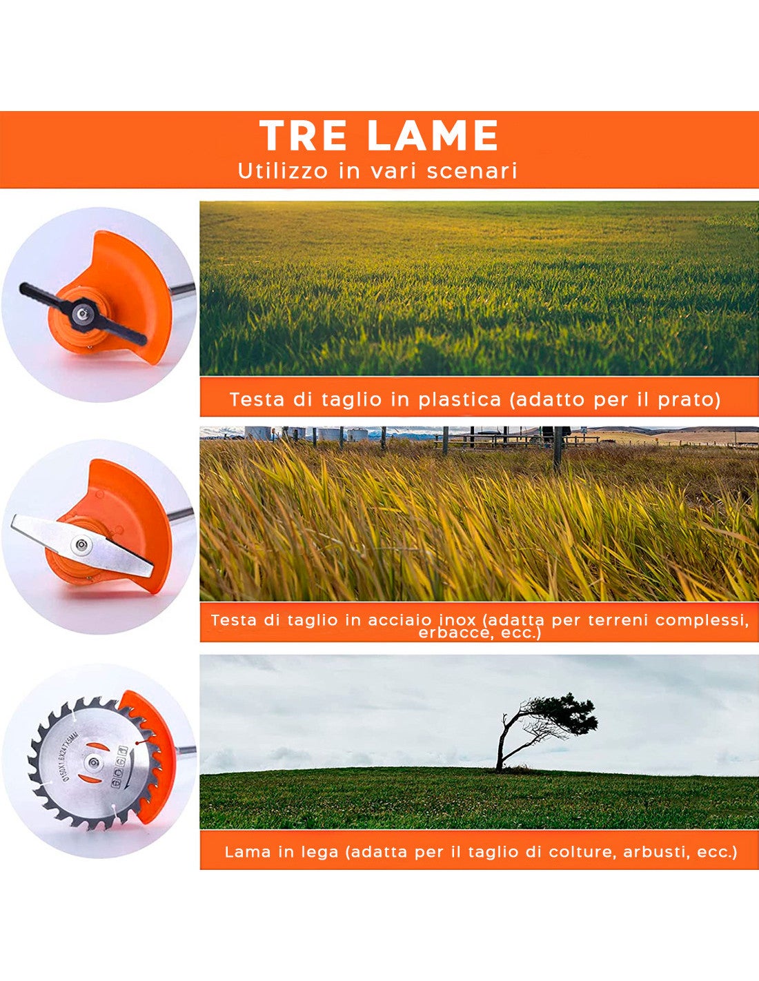 Decespugliatore A Batteria 12V - Leggero, Telescopico Con 3 Lame Per Giardino - Foto 7