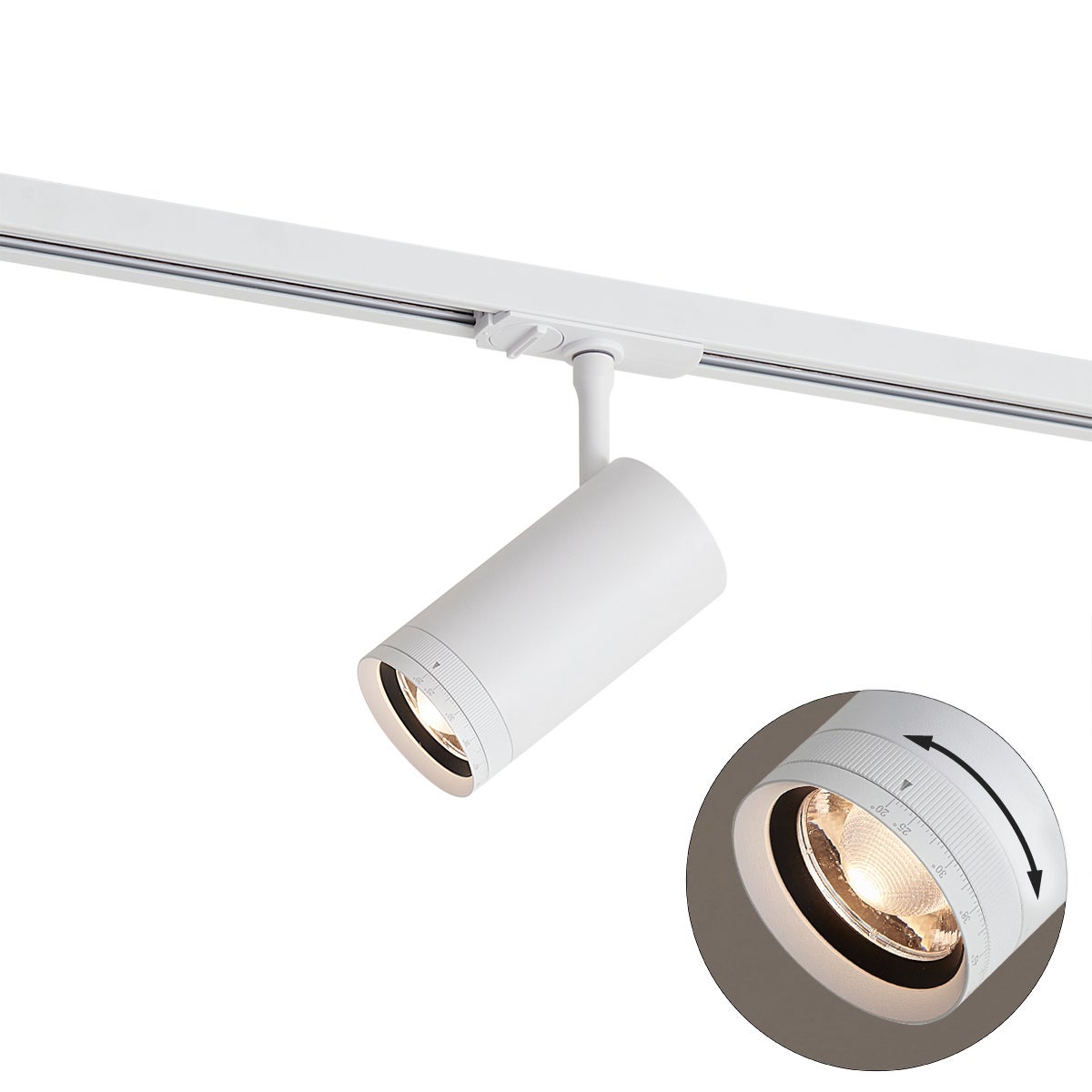Qazqa nowoczesny oświetlenie szynowe - Iconic Zoom - biały, okrągły, led zintegrowana 18w zestawie, Integrated led, 3000k