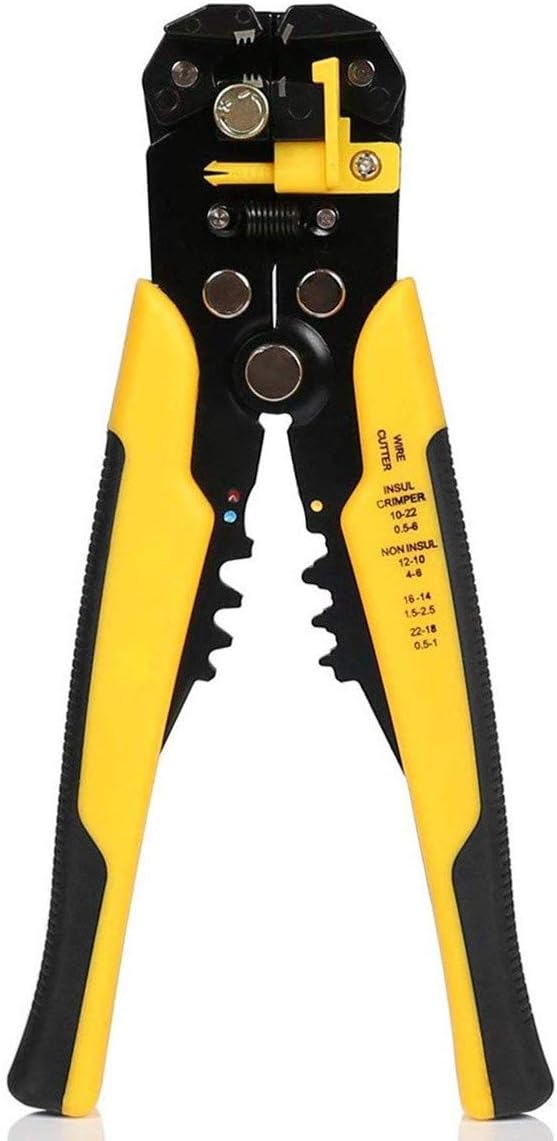 Szczypce do zdejmowania izolacji, szczypce do zaciskania, automatyczny ściągacz izolacji z regulacją precyzyjną do kabli AWG 22-10 (0,2~6,0mm²)