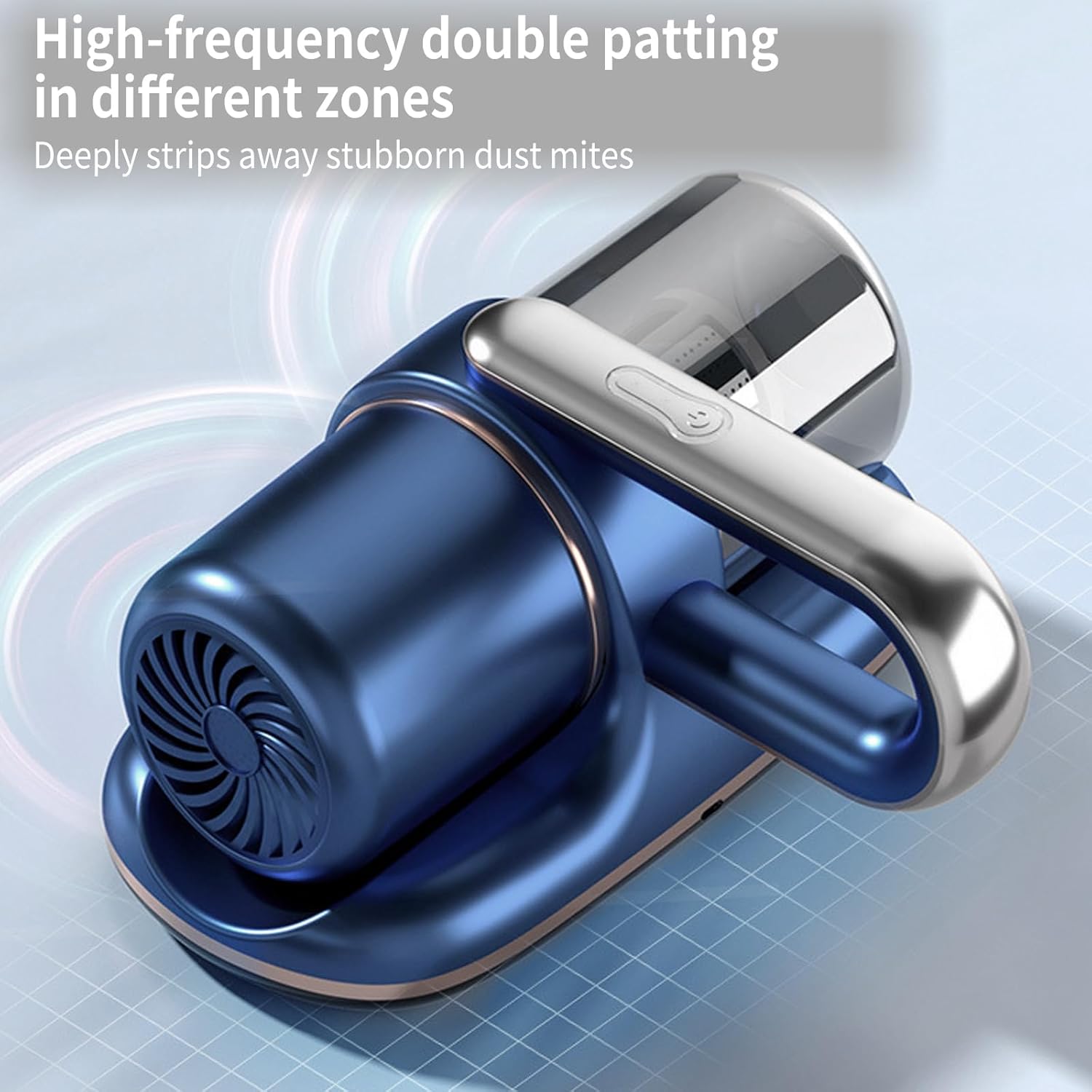 Aspirateur pour matelas, aspiration 13 kPa, avec lumière UV, filtre HEPA, puissance haute fréquence, convient aux lits, oreillers et canapés (bleu) - 6