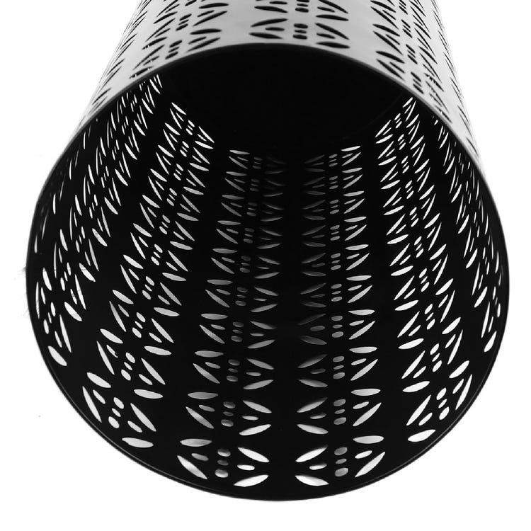 Porte-parapluies rond en métal ajouré 23x15x15cm, antirouille et élégant, pour entrée et bureau, noir – ComfortXL - 6