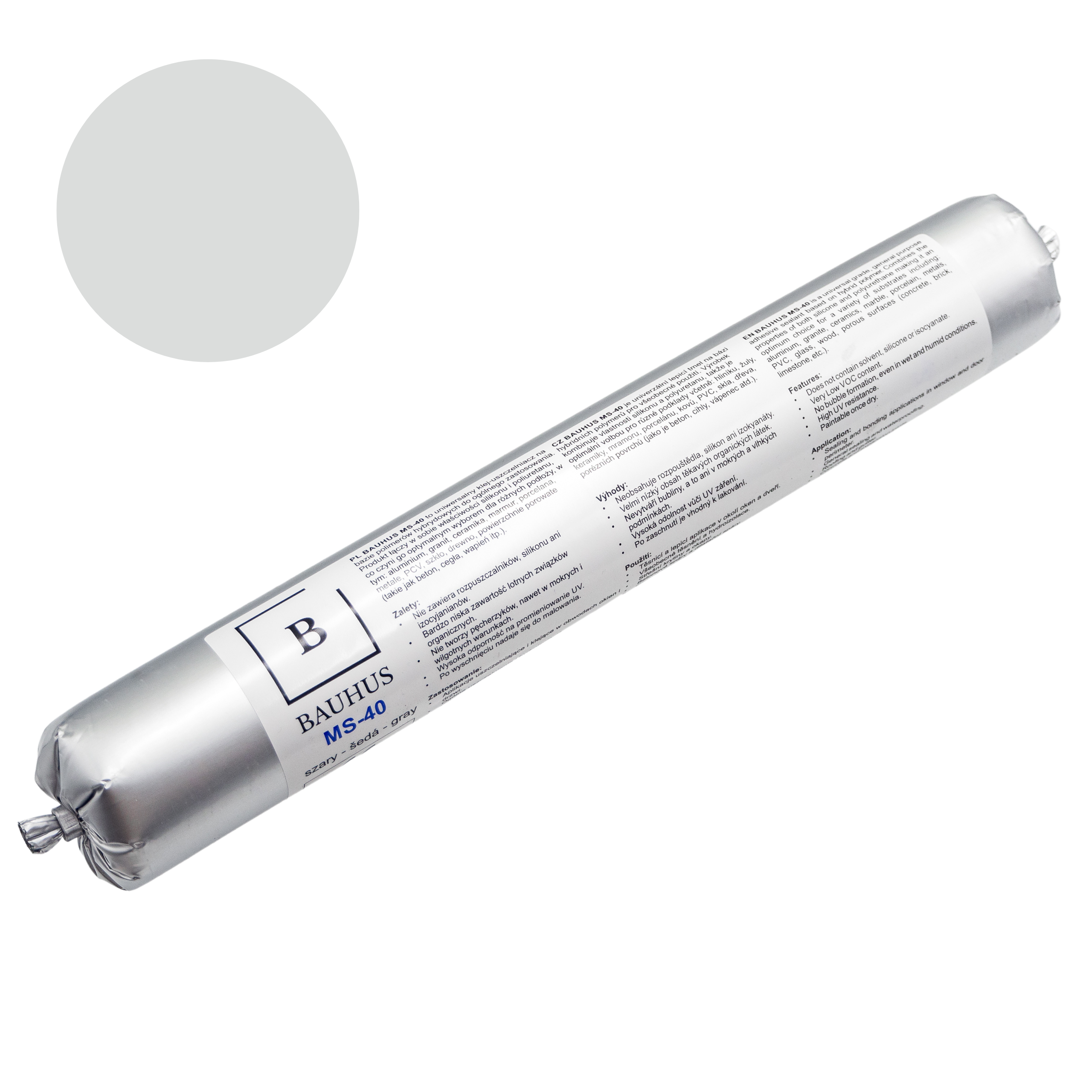 Bauhus MS40 - Klej uszczelniacz - 600 ml - Szary