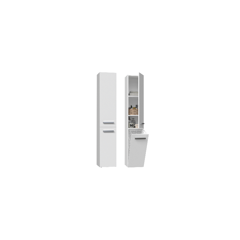 YANA - Mueble de baño con cesto de ropa - 31x30x174 cm - Columna de almacenamiento de baño - 2