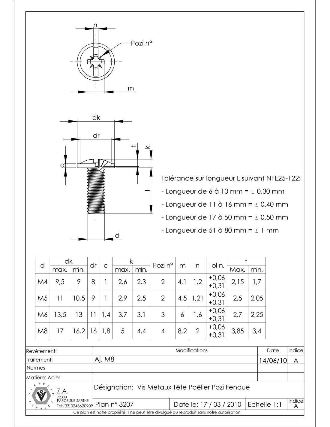 Vis Poelier POZI et fendu M4X12 Acier zingué-10 pièces - 4