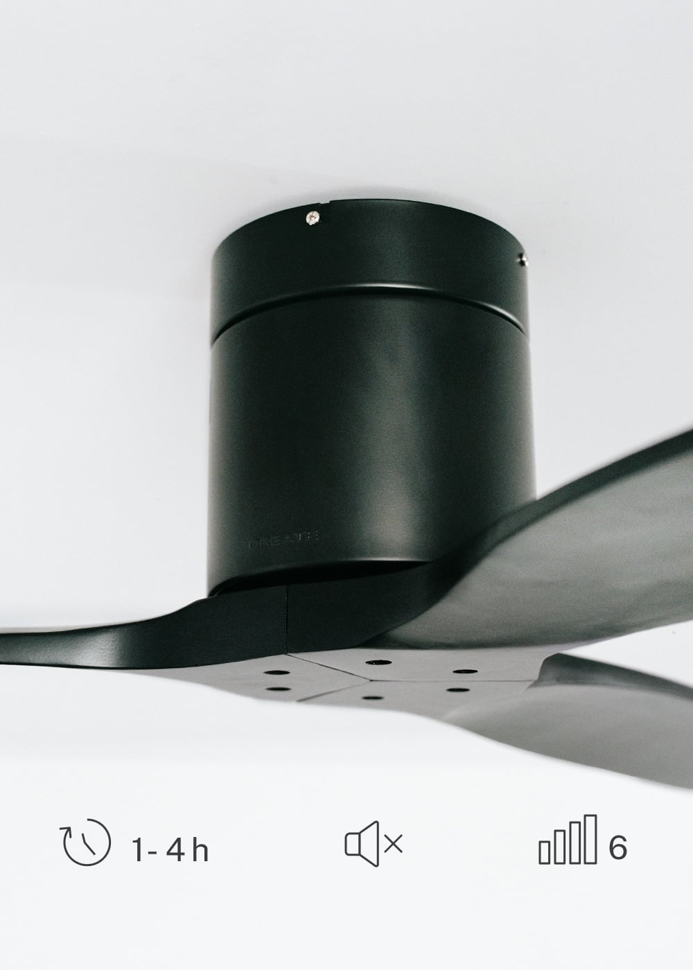 CREATE - WIND CALM M - Ventilateur de plafond silencieux 40W avec pales techniques en ABS Ø132cm sans eclaraige avec wifi - 7