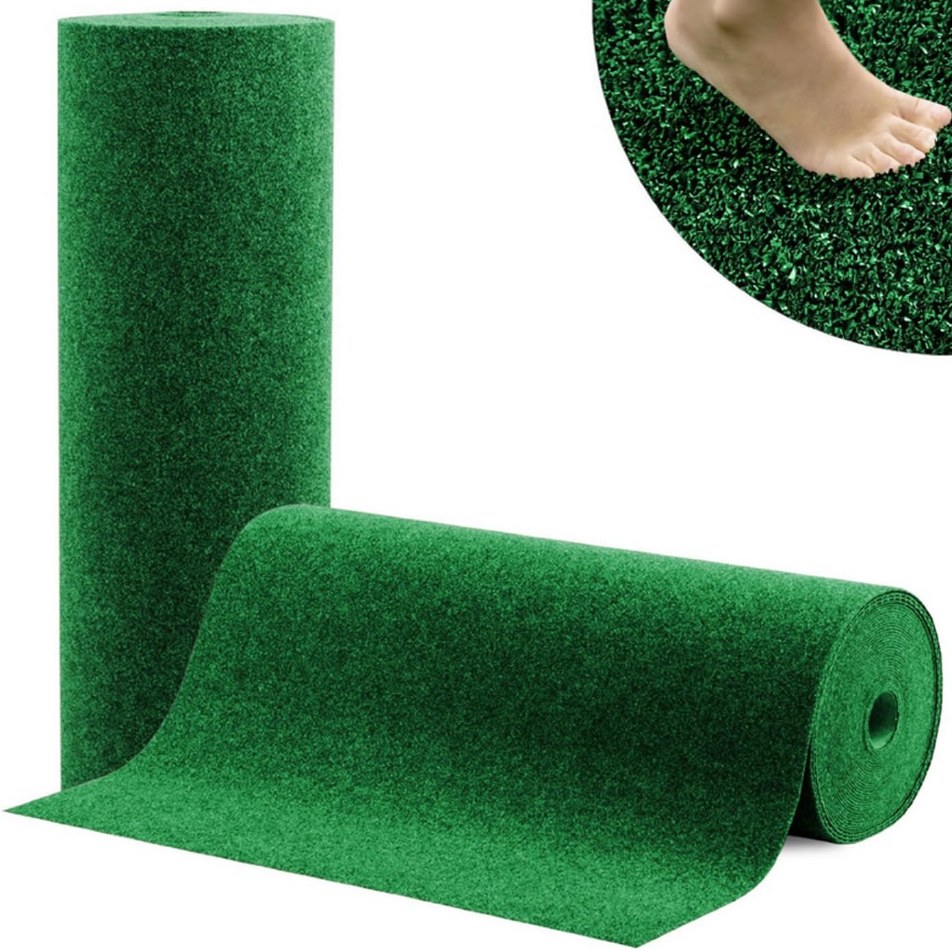 Tapis Gazon Synthétique Vert - Rouleau 20 M X 1 M - Hauteur 10 Mm - Polypropylène Micro-perforé - Pour Extérieur