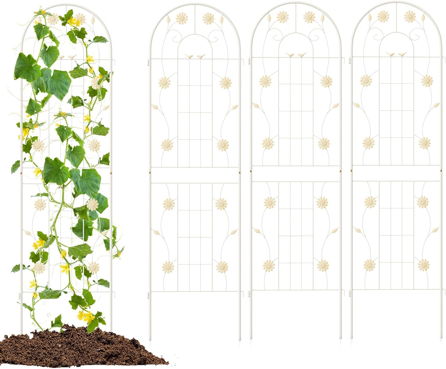 Lot de 4 Treillis Jardin pour Plantes Grimpantes, Treillis pour Plantes