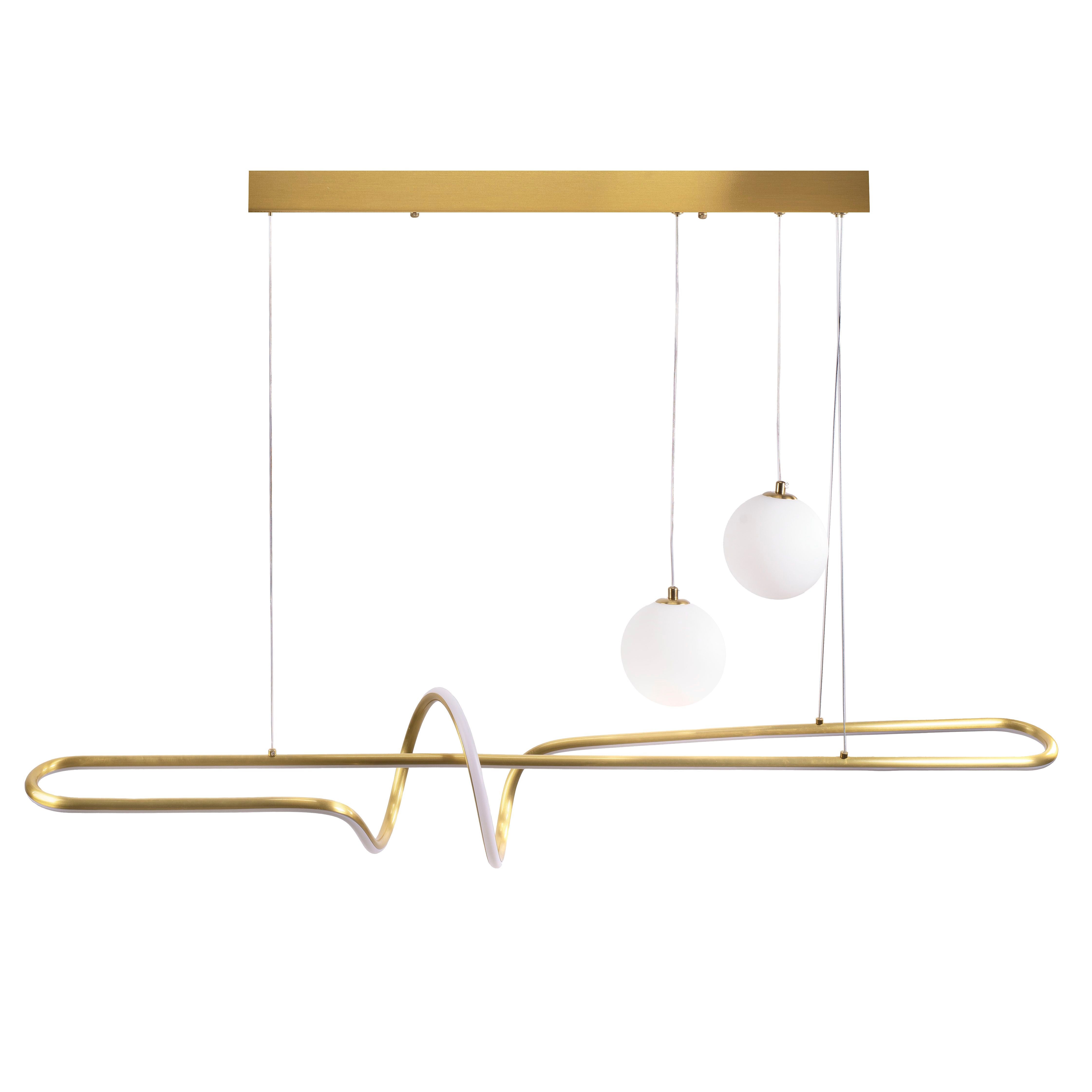Lampa Sufitowa Wisząca Led Toolight Lhj039-Cp Złoty, Złoty Szczotkowany