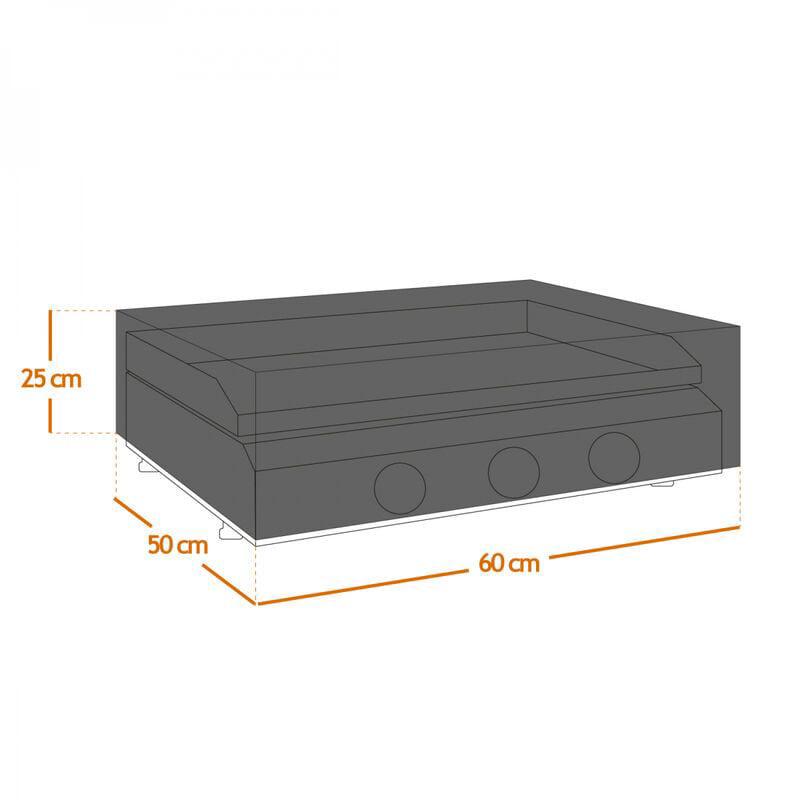 Housse, bâche de protection pour plancha, imperméable, anti UV 60 x 50 x 25 cm Noir - 2