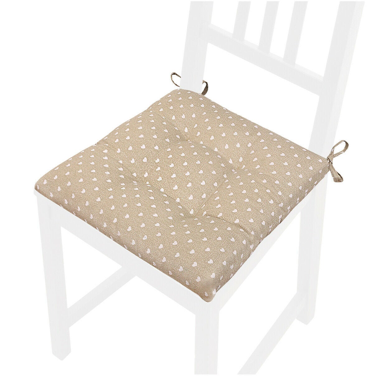 Cuscino Sedia Rotondo Con Laccetti - Morbido, Lavabile, Diametro 40cm, Made In Italy - Foto 5