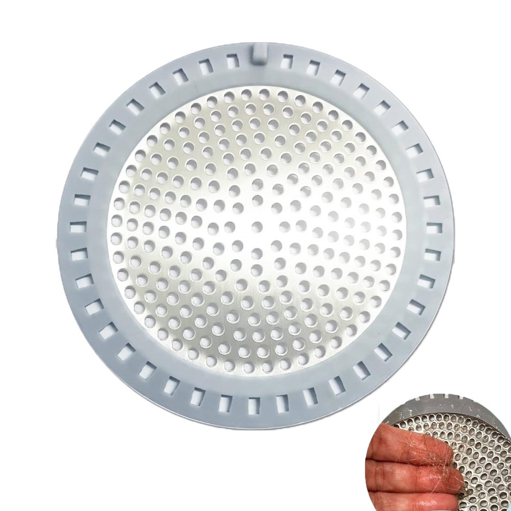 1 sztuka Odpływ podłogowy ze stali nierdzewnej, filtr zatykający, filtr odpływowy do wanny, zbierający włosy, średnica 12 cm