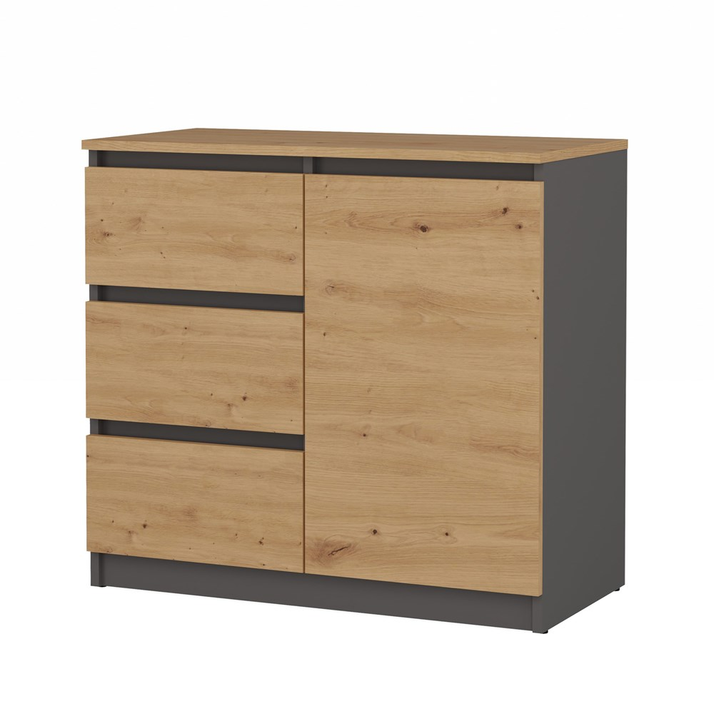 Topeshop 1D3S ANT/ART BA KPL chest of drawers