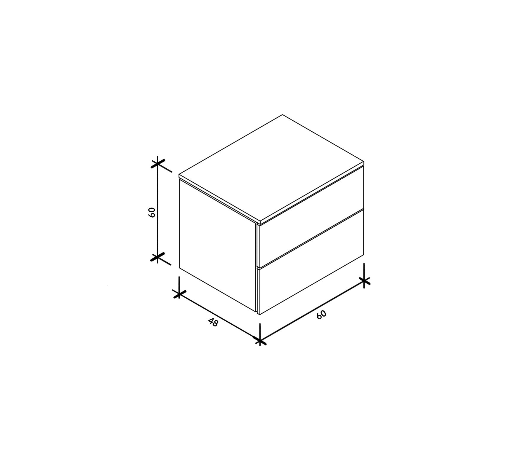Meuble sous vasque de salle de bain - Marco 60 sans plan vasque Craie - polopolo.fr L60xP48xH60cm - 5