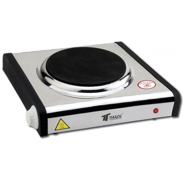 Piastra di cottura elettrica 1 fuoco 1000W in acciaio inox, piastra da cucina per studenti o campeggio, 28x27 cm