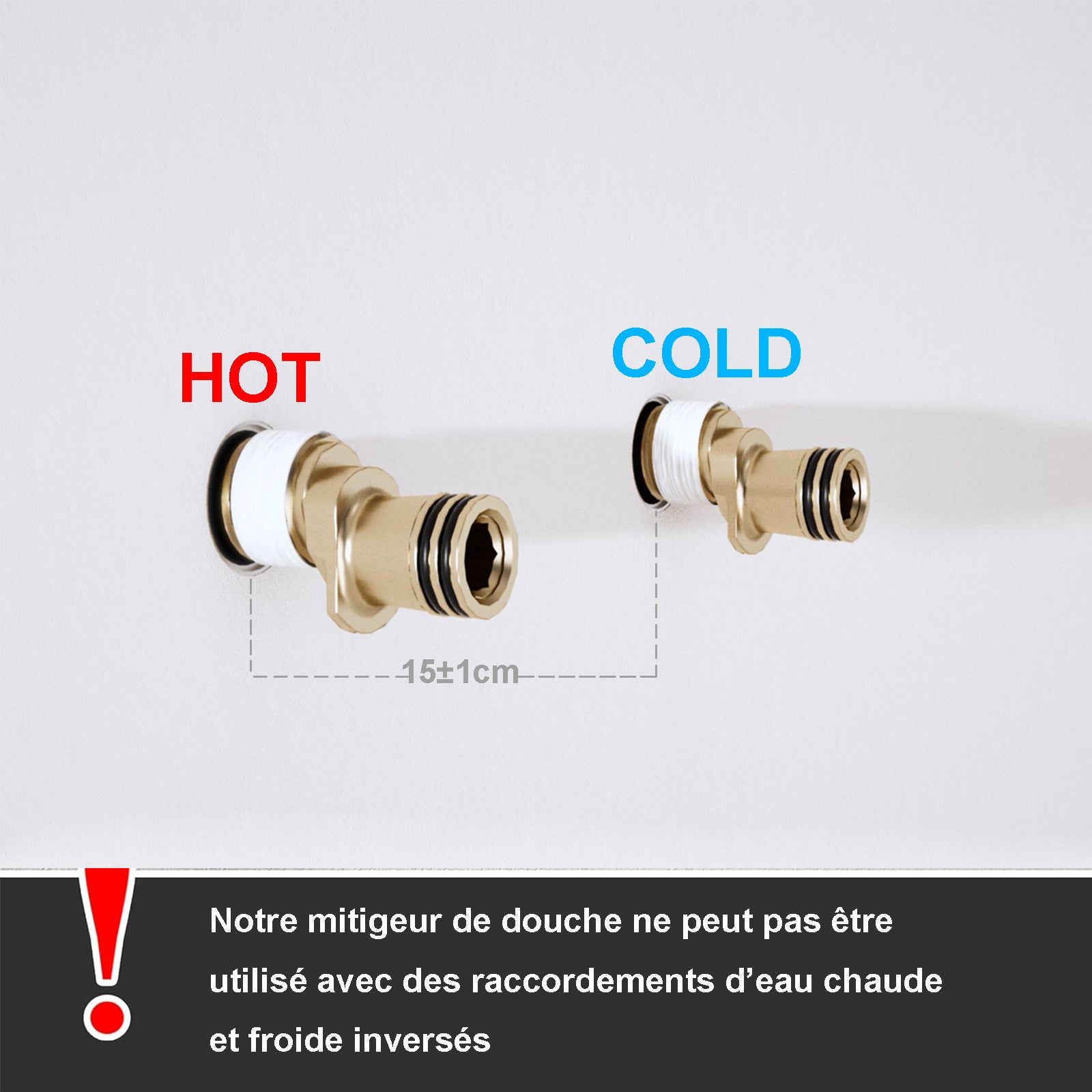 EMKE Colonne de douche thermostatique 38℃, douche de pluie carrée, douchette à main 3 jets, hauteur réglable avec tablette en verre, finition chromée - 6