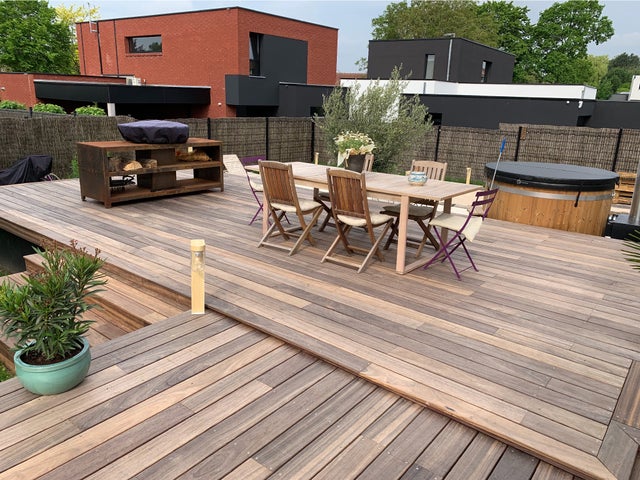 KIT COMPLET | 40m2 Terrasse Bois Exotique Padouk (compris Lambourdes, Visseries et Livraison Sur Rendez-vous)