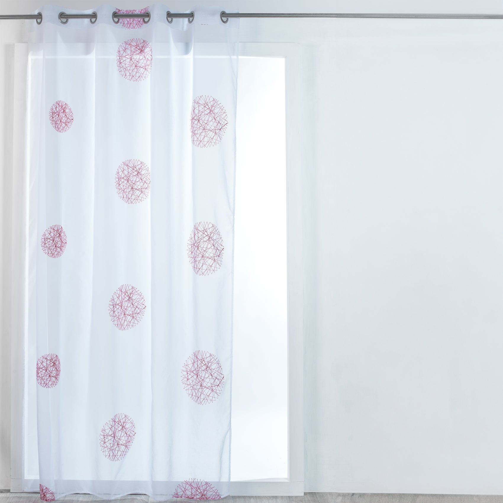 Coupon De Tissu Voile Polyester Rouge – Motif Plumetis Ton Sur Ton, 6 Pièces 50x140 Cm