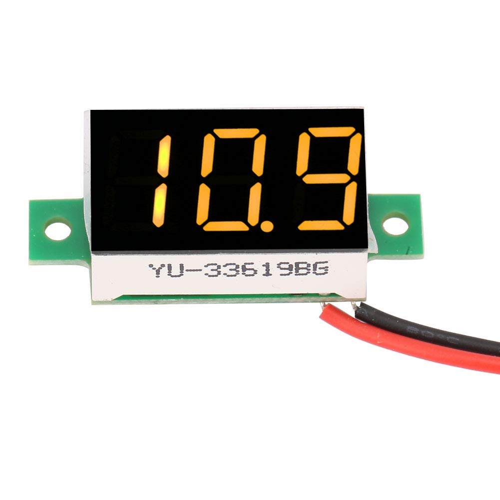 5 Pezzi Voltmetro LED DC 2.4V-30V Con Display Digitale - Mini Tester Di Tensione A Due Fili, Blu/Giallo/Bianco/Rosso/Verde - 3