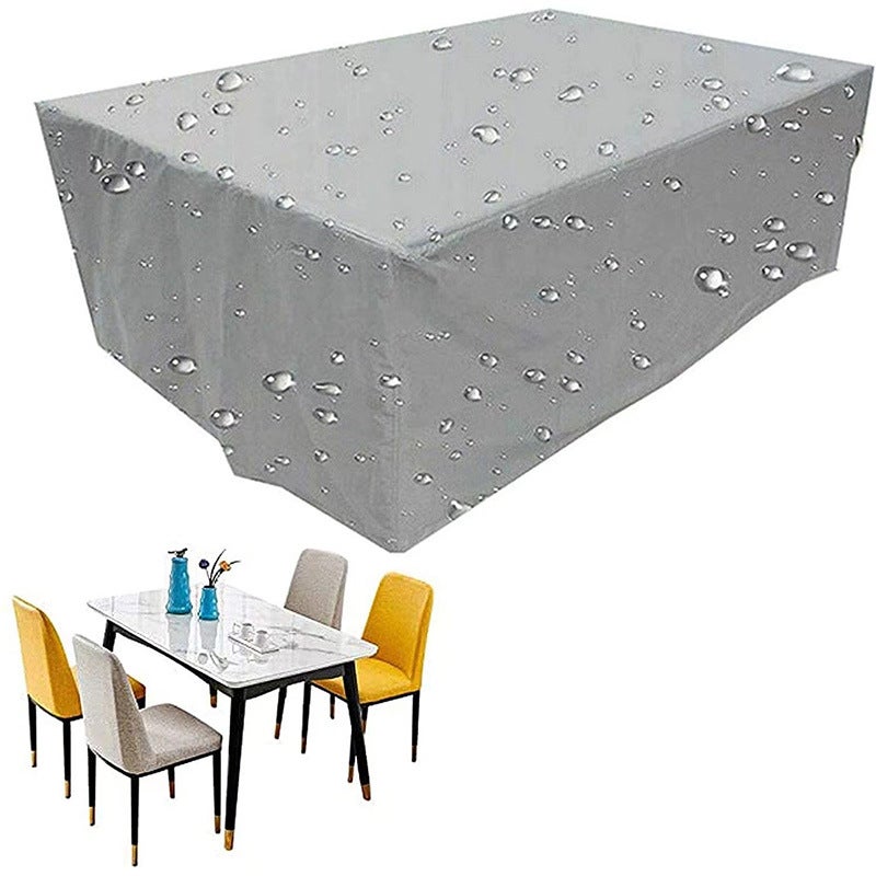 XUEQXUE Housse Table De Jardin, Bache Salon De Jardin 130 X 230 X 130 Cm Tissu Oxford 420D,Coupe-Vent, Anti-UV, Rectangulaire, Housse De Mobilier De Patio Extérieur, Pour Tables,Chaise,Canapé, Ivoire
