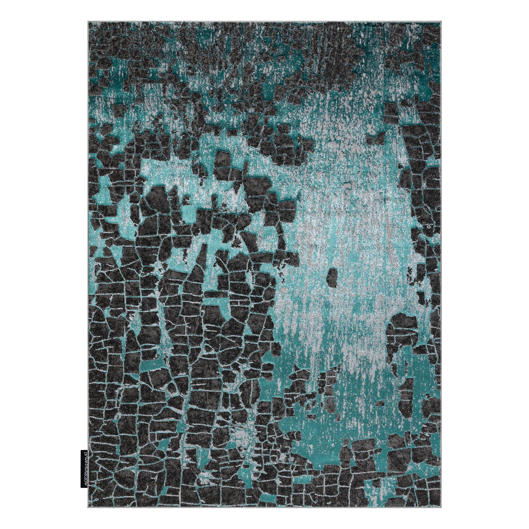 Dywan DE LUXE nowoczesny 2079 Vintage przecierany - Strukturalny zielony / antracyt 180x270 cm - 3