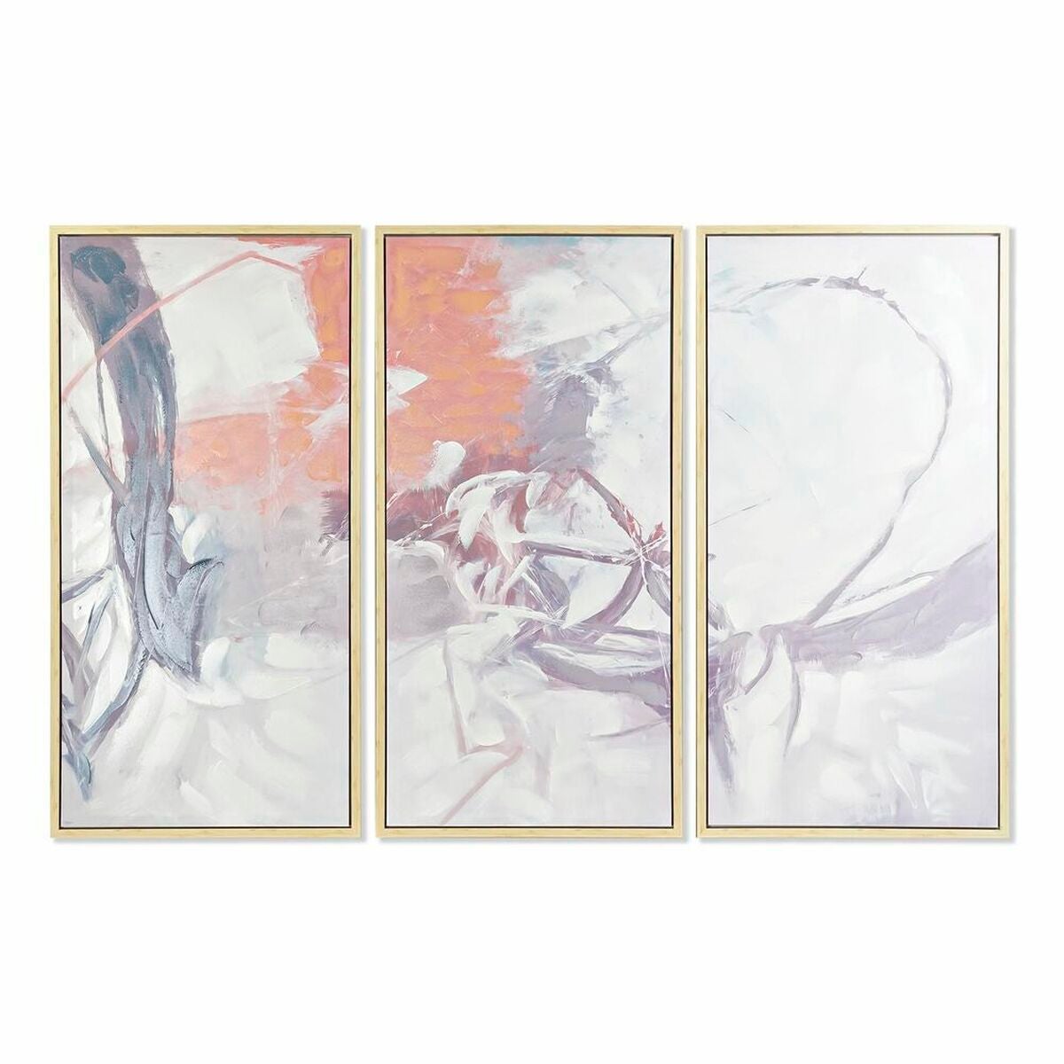 Juego de 3 cuadros dkd home decor abstracto (180 x 4 x 120 cm)