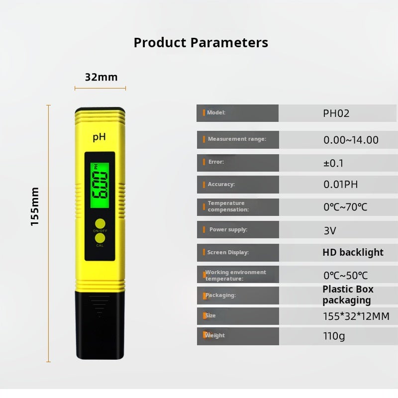 pH-mètre numérique, testeur de pH de type stylo pH 0,01 haute précision pour boissons domestiques, piscines - 2