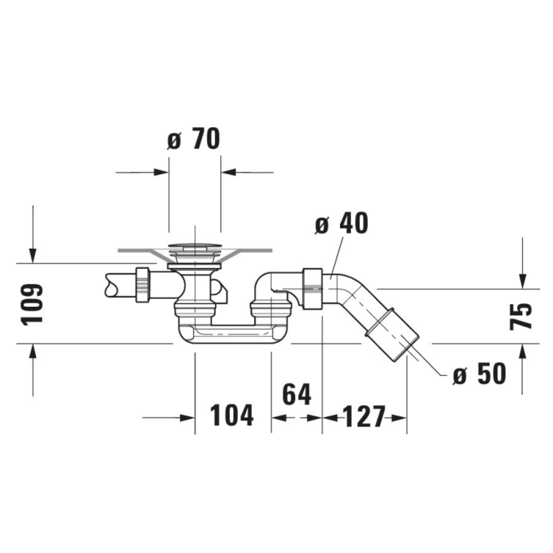 Vidage baignoire DURAVIT 40x8x40 cm latéral - 2