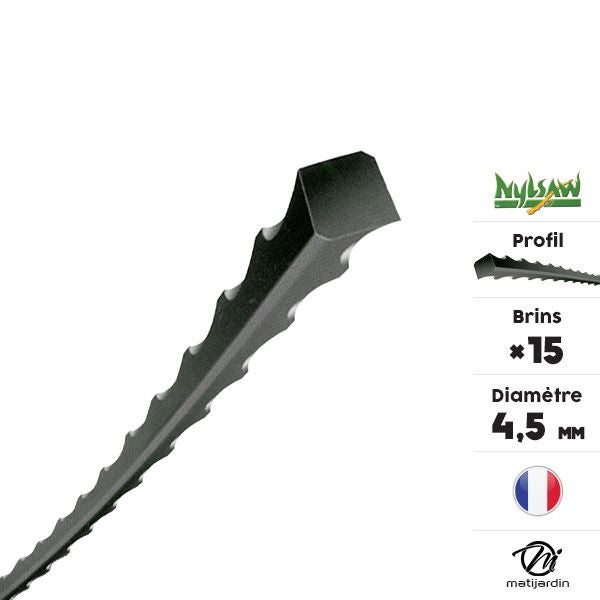 2 tubes fil nylon cranté Nylsaw 15 brins de 4,5 mm - 3