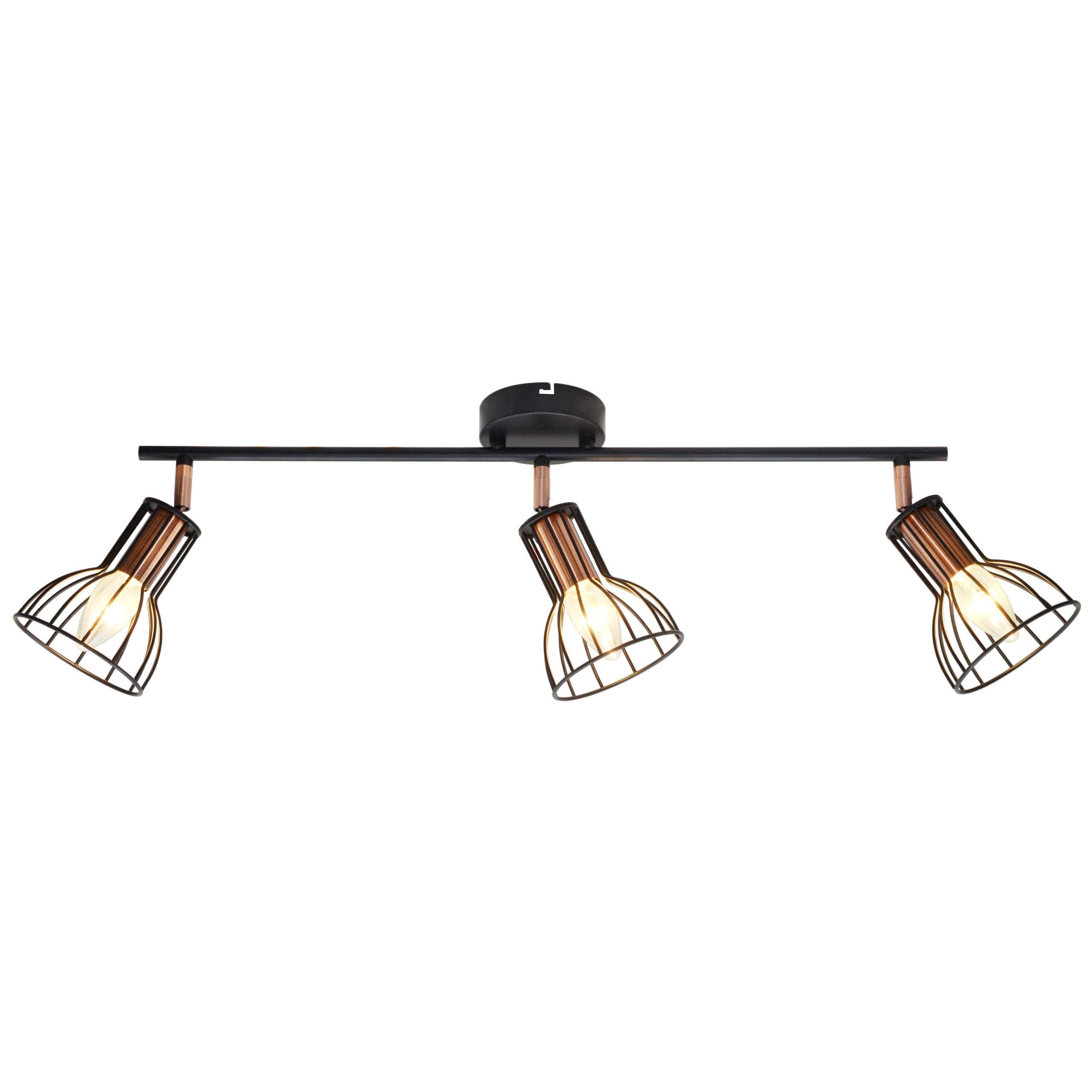 Lampa sufitowa wisząca Sofia czarna-miedź 3xE14x8W wym: 17,5 x 75,5 x 11,2 cm metal Polux - 2