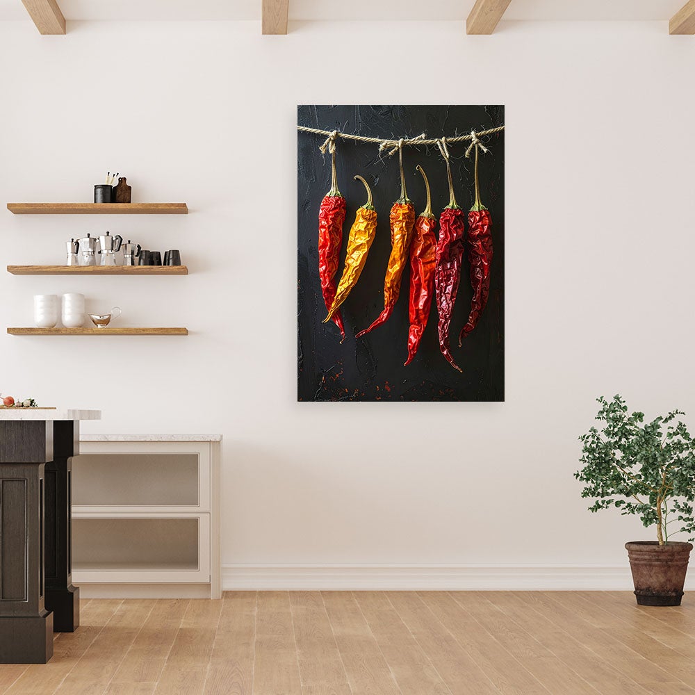 Obraz do kuchni restauracji baru jadalni, Suszone papryczki chilli 60x90 - 2