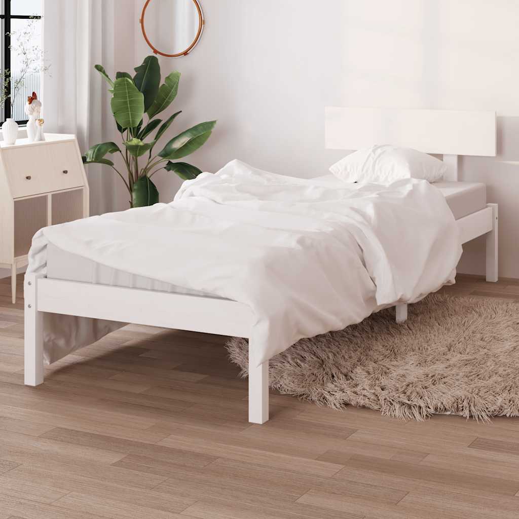 Vidaxl Estructura Cama Madera Pino Pequeña Individual 90X190 Cm Blanca , Leroy Merlin