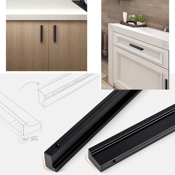 Set de 10 mânere negre pentru bar de bucătărie, mânere pentru dulapuri cu distanță centrală de 96 mm 10buc