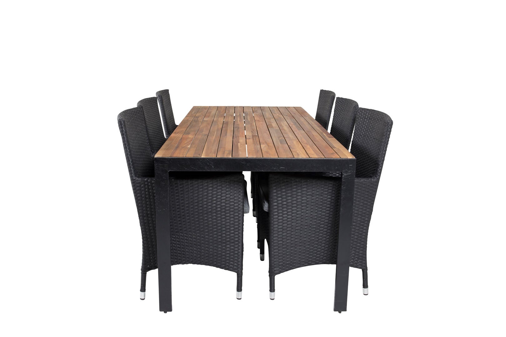 Bois Ensemble table et chaises de jardin, table 90x205cm et 6 chaises