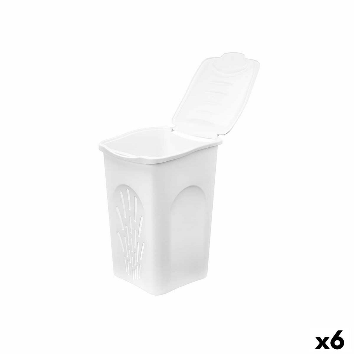 Cesto Para Ropa Sucia GOPLUS Con Tapa: Madera Blanco, 30x30x61 Cm, Ideal Para Dormitorio O Baño.