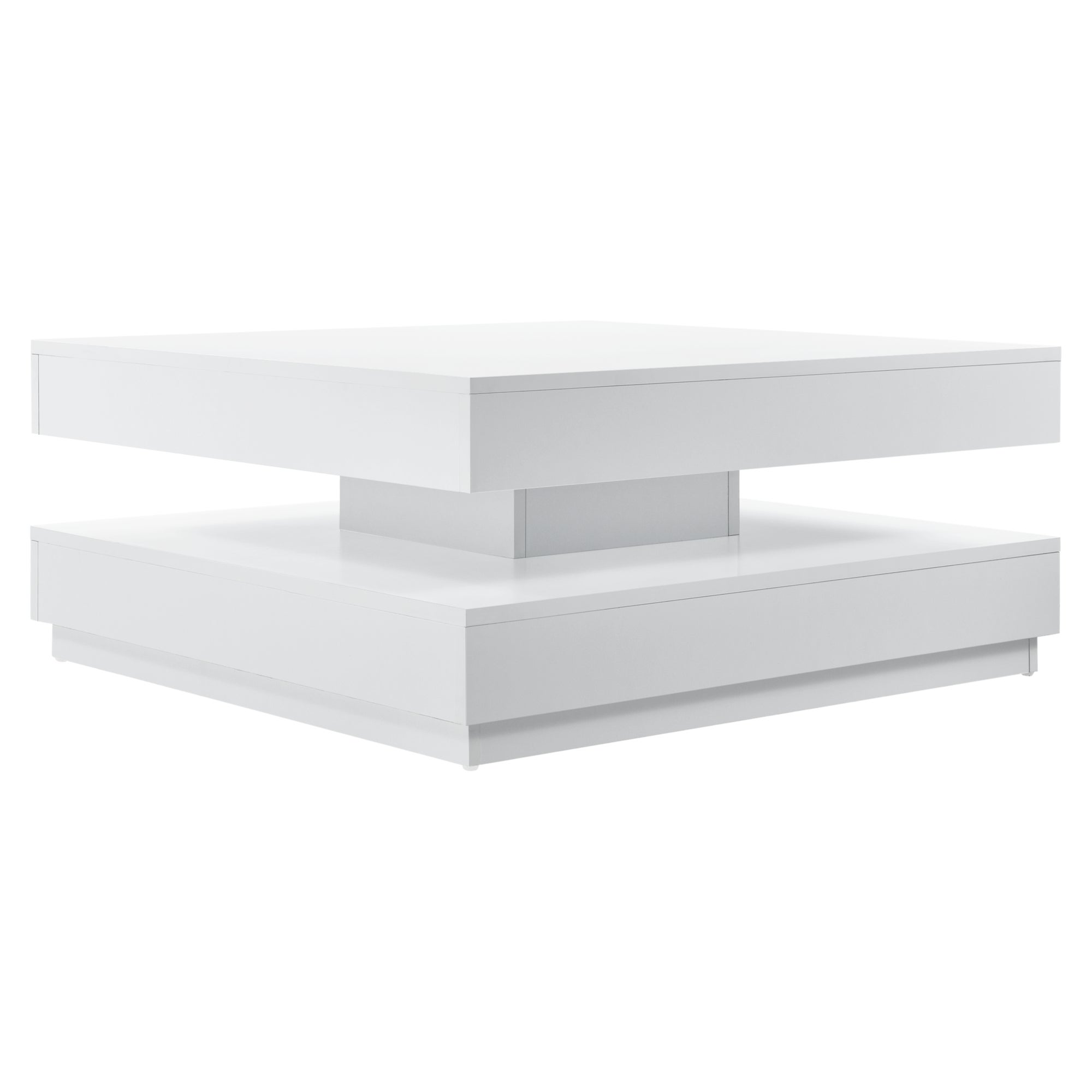 Table Basse avec Plateau Tournant Florenz Blanc [en.casa] - 2