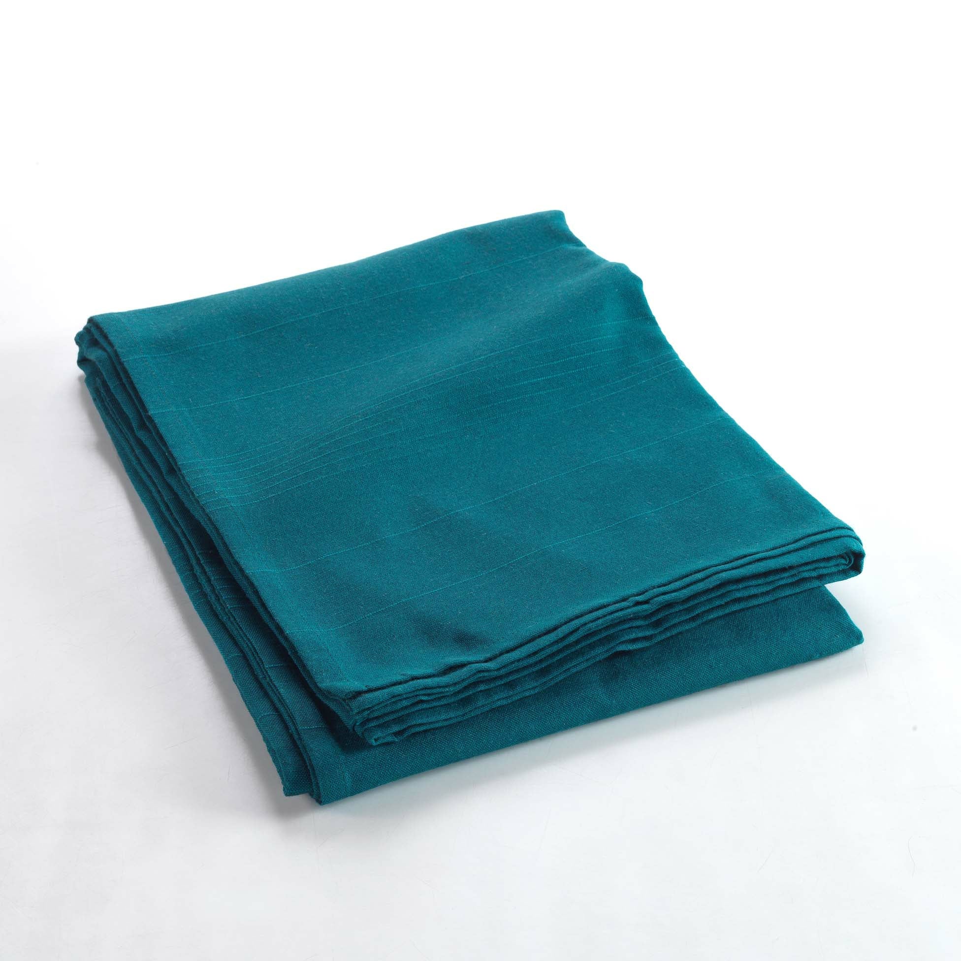 Plaid enroulable 220x240 cm – Polycoton Lucile Bleu avec fermeture boutons - 3