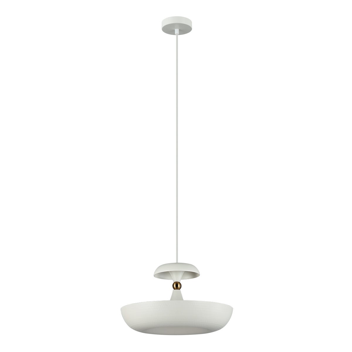 Lampa wisząca mały złoty detal Marina biała 1xE27x40W metal wym:93x36x36cm IP20 Italux