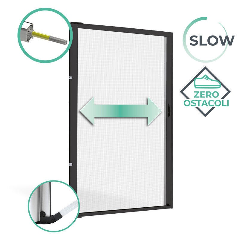 Zanzariera Magnetica Per Porta/finestra 174x236 Cm Con Chiusura Automatica - Facile Installazione Senza Forare, Nero