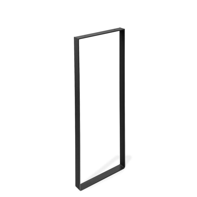 Pied rectangle en métal pour meubles, consoles - Style industriel - Couleur noire - Mesures 300*40*800 mm - Vis non incluses