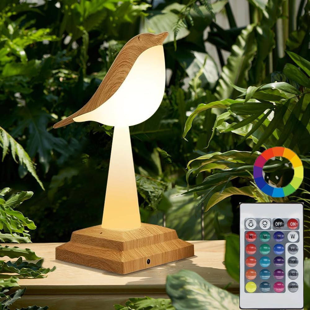 Petite Lampe De Bureau Originale En Forme D'oiseau Avec 3 Températures De Lumière Pour Chevet