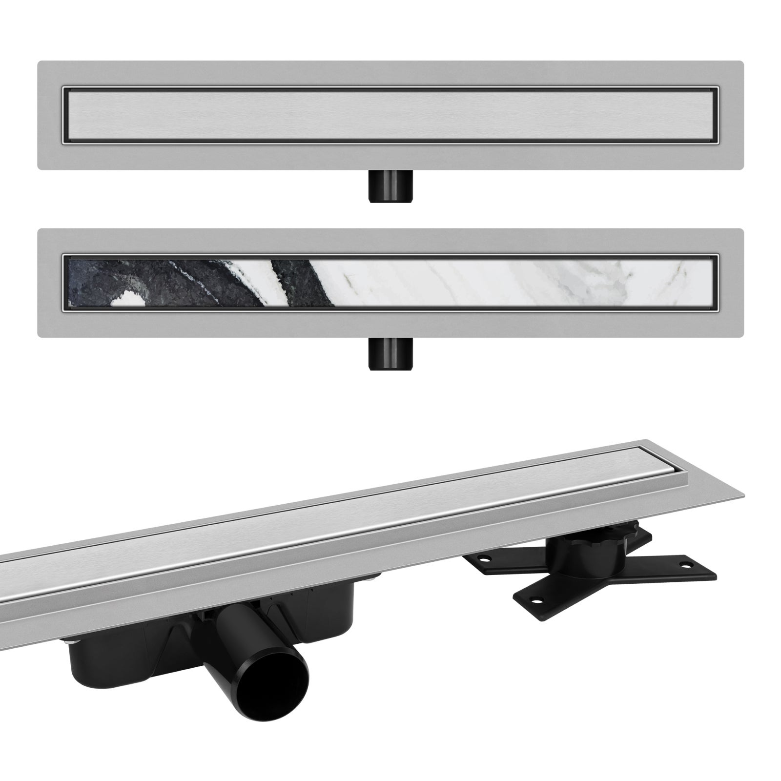Odpływ liniowy Vogi Premium SL X ruszt Duo pod płytkę 100 cm stalowy 1 szt.